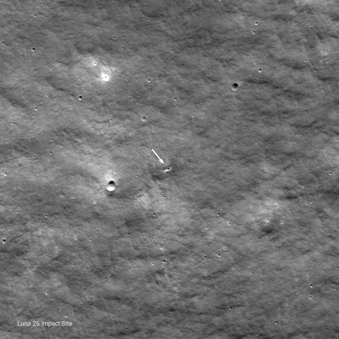 A new crater on the Moon’s surface observed by LRO (NASA’s Goddard Space Flight Center/Arizona State University)