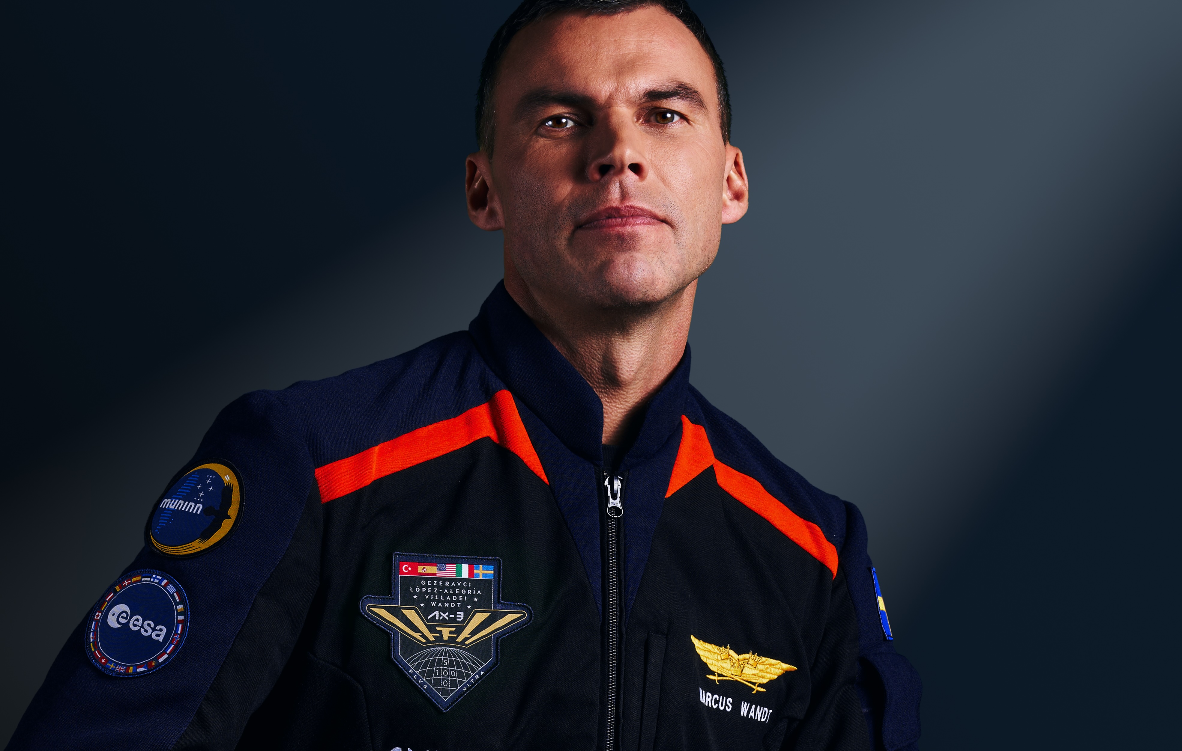 Marcus Wandt in his Axiom-3 flight suit