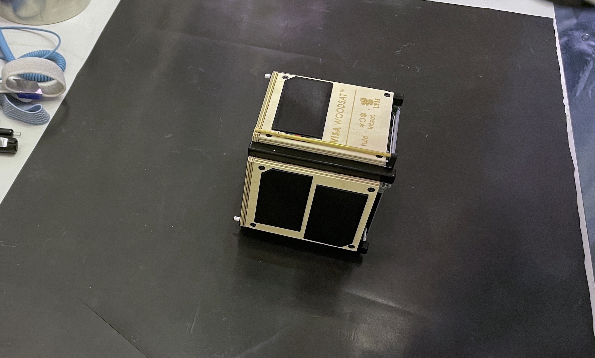 WISA Woodsat before installation inside the test pod